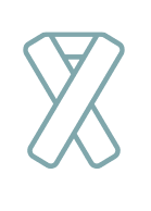 Light blue outline of an awareness ribbon on a light gray background, representing a commitment to Breast Health and the importance of regular mammography.