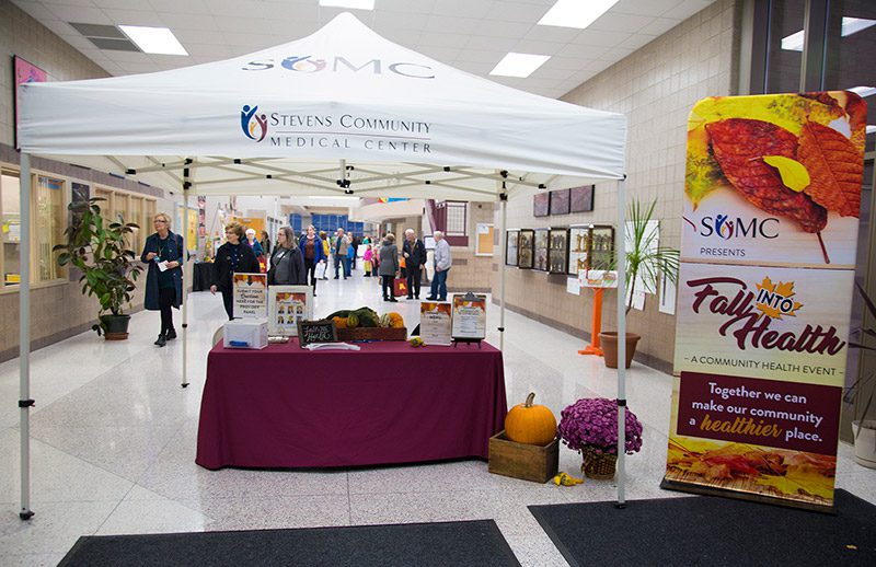 Fall BACK into Health display at evntrance