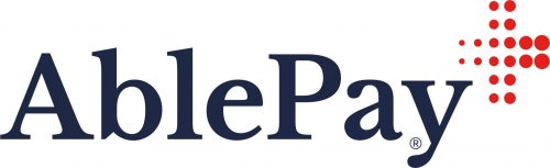 AblePay logo with “AblePay” in dark blue text and a cluster of red dots forming a plus sign to the right.